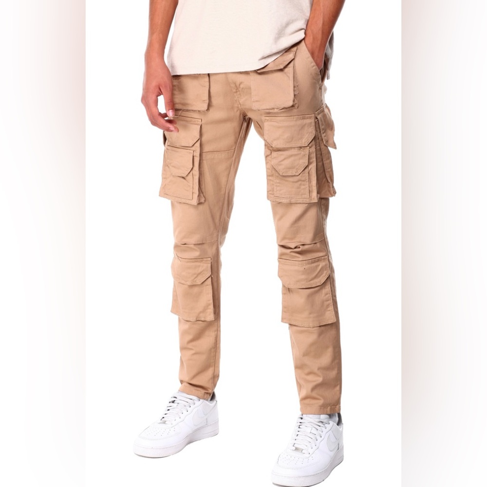 Utility Coated Cargo Pants by Copper Rivet Men size 30x32 color khaki